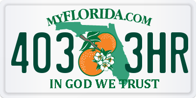 FL license plate 4033HR