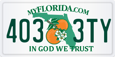 FL license plate 4033TY