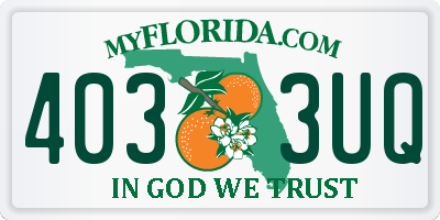 FL license plate 4033UQ