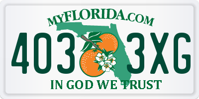 FL license plate 4033XG