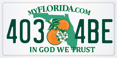 FL license plate 4034BE
