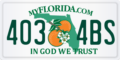 FL license plate 4034BS
