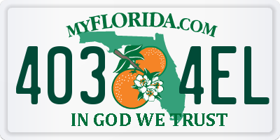 FL license plate 4034EL