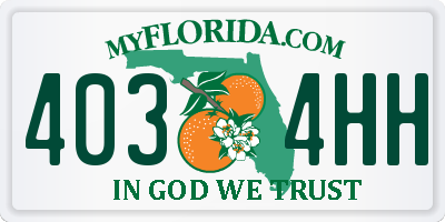 FL license plate 4034HH