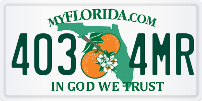 FL license plate 4034MR