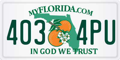 FL license plate 4034PU