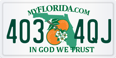 FL license plate 4034QJ