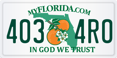 FL license plate 4034RO