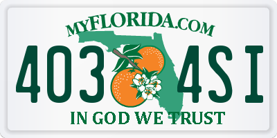 FL license plate 4034SI