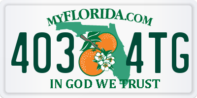 FL license plate 4034TG