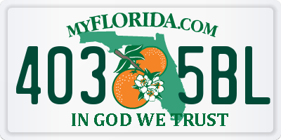 FL license plate 4035BL