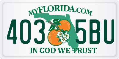 FL license plate 4035BU