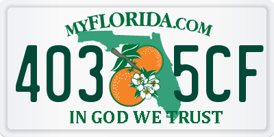 FL license plate 4035CF
