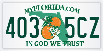 FL license plate 4035CZ