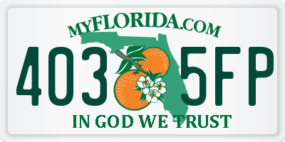 FL license plate 4035FP
