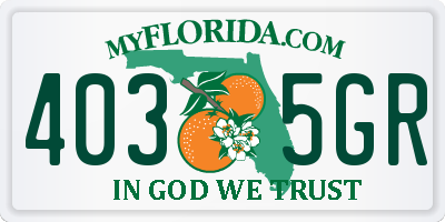 FL license plate 4035GR