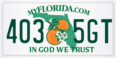 FL license plate 4035GT