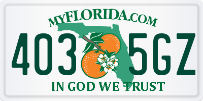 FL license plate 4035GZ