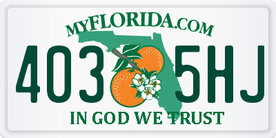 FL license plate 4035HJ