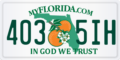FL license plate 4035IH