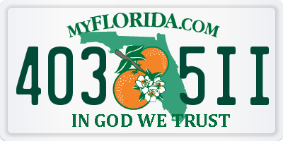 FL license plate 4035II