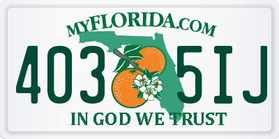 FL license plate 4035IJ