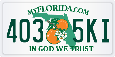 FL license plate 4035KI