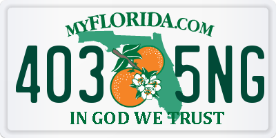 FL license plate 4035NG