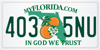 FL license plate 4035NU