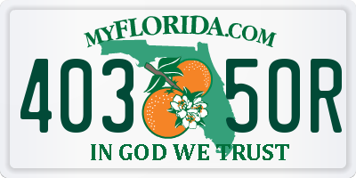 FL license plate 4035OR