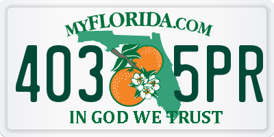 FL license plate 4035PR