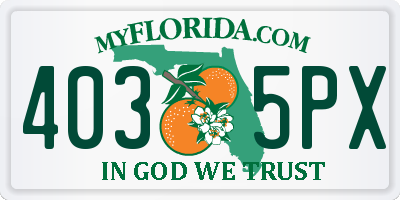 FL license plate 4035PX