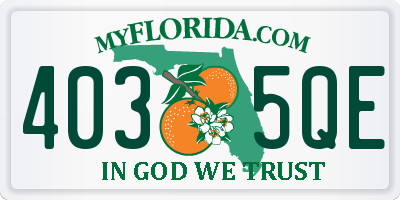 FL license plate 4035QE