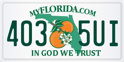 FL license plate 4035UI
