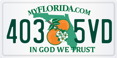 FL license plate 4035VD