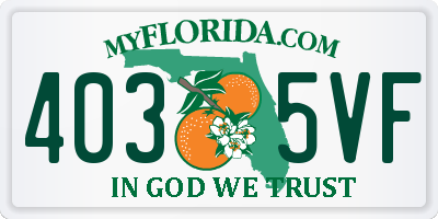 FL license plate 4035VF