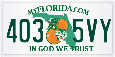 FL license plate 4035VY