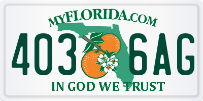 FL license plate 4036AG