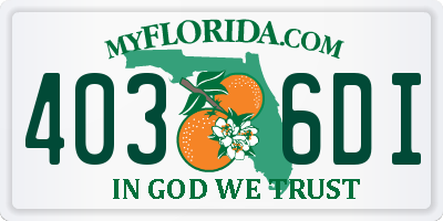 FL license plate 4036DI