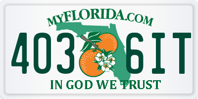 FL license plate 4036IT