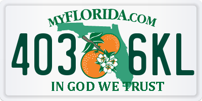 FL license plate 4036KL