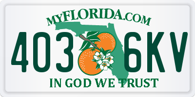 FL license plate 4036KV