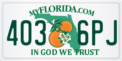 FL license plate 4036PJ
