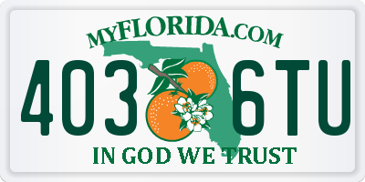 FL license plate 4036TU