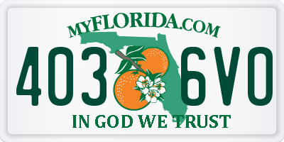 FL license plate 4036VO