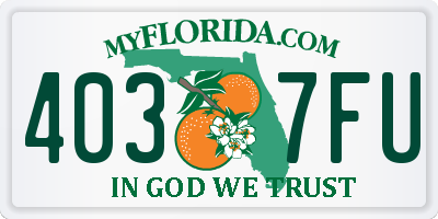 FL license plate 4037FU