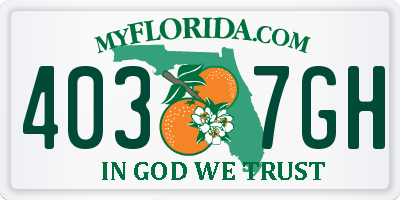 FL license plate 4037GH