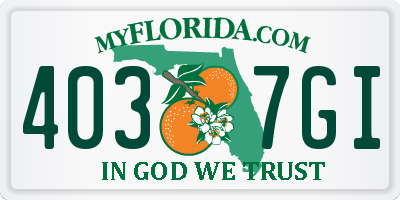 FL license plate 4037GI