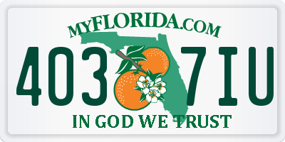 FL license plate 4037IU