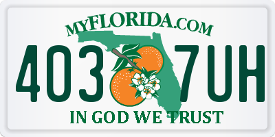 FL license plate 4037UH